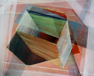 Kirsten Kötter: Der Blick vom Baugerüst, 2007 / 2010 (Palimpsest, Übermalung Traum Messerstechen), 120 × 100 cm, Öl, Acryl auf Leinwand