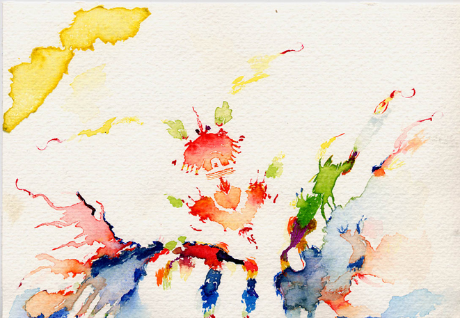 Kirsten Kötter: Indische Aquarelle, Aquarell, 12 × 17 cm (Ausschnitt, Detail)