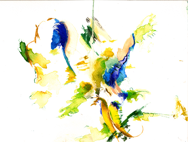 Kirsten Kötter: Site-specific painting, Malerei vor Ort, 2003, Aquarell, 18 × 24 cm