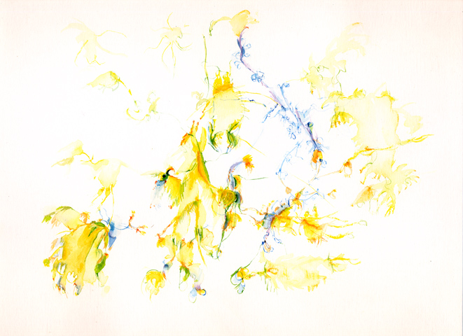 Kirsten Kötter: Site-specific painting, Malerei vor Ort, 2003, Aquarell, 24 × 34 cm