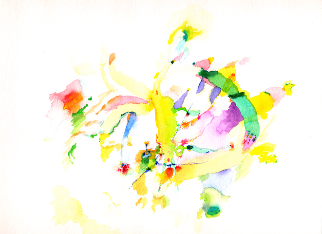 Kirsten Kötter: Site-specific painting, Malerei vor Ort, Spätsommer 2003, Aquarell, 30 × 40 cm