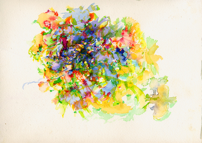 Kirsten Kötter: 2007, im Atelier als Geschenk, Aquarell, 17 × 24 cm