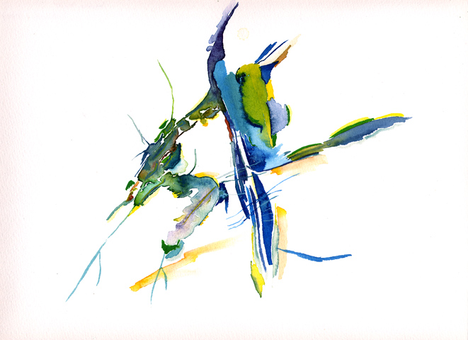 Kirsten Kötter: Site-specific painting, Malerei vor Ort, 1994, Aquarell, 24 × 32 cm