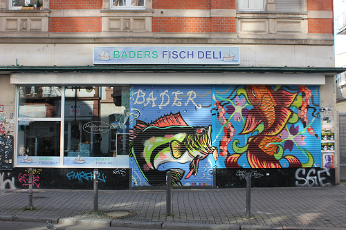 Frankfurt a. M., Leipziger Straße 55, 2018, Baders Fisch Deli, Foto: Kirsten Kötter