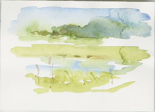 2015-07-11_52-580097_14-747973_warthe-skizze-1, 
  Wartha Mouth, Poland, sketch, 17 × 24 cm (Kirsten Kötter)